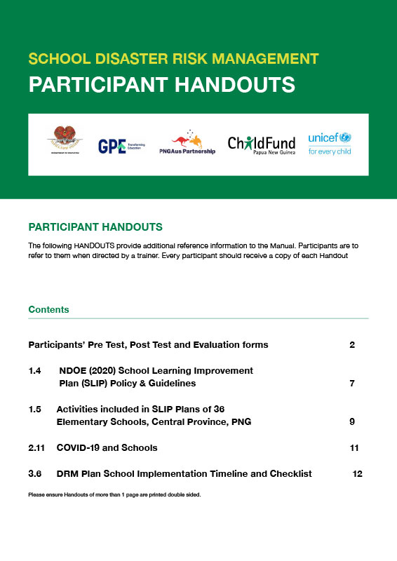 ChildfundPNG DRM Participant HANDOUTS
